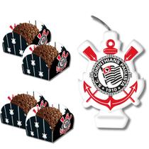 Kit Vela Decorativa Comemoração Aniversário + 40 Forminhas para docinhos - Corinthians - Festcolor Kit Vela Decorativa Comemoração Aniversário + 40 Forminhas para docinhos - Corinthians - Festcolor