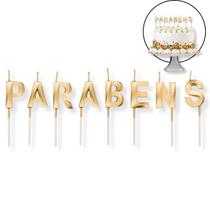 Kit Vela Design Parabens Metalizada C/8 unidades - 7cm Kit Vela Design Parabens Metalizada C/8 unidades - 7cm