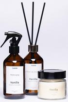 Kit Vela, Home spray e Difusor de ambientes Vanilla vidro 200ml - Luamme