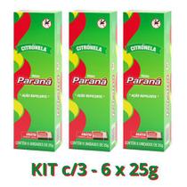 Kit Vela Palito Aromatica Citronela Repelente - 3 pct de 6 x 25g