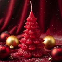 Kit Velas Árvore de Natal / Natalina Verde e Vermelha Artesanal Decorativa com 2/3/5uni