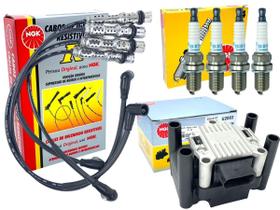 Kit Velas Cabos e Bobina de Ignição Gol G4 1.0 G5 Fox Polo Golf 1.0 1.6 Voyage NGK Kit Velas Cabos e Bobina de Ignição Gol G4 1.0 G5 Fox Polo Golf 1.0 1.6 Voyage NGK