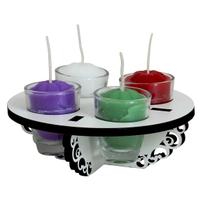 Kit Velas Coroa do Advento em MDF Branco - FORNECEDOR 17 Kit Velas Coroa do Advento em MDF Branco - FORNECEDOR 17