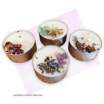 Kit Velas dos Desejos Com Pedras Naturais - Amor, Saúde, Prosperidade, Espiritualidade