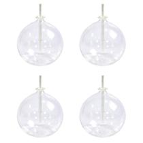 Kit Velas Lamparina De Vidro 300ml Redonda Bolinha Resistente - 4 Unidades