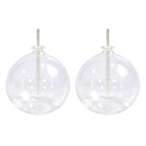 Kit Velas Lamparina De Vidro Redonda Bolinha 100ml Com Pavio - 2 Unidades