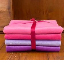 Kit Velboa Tons de Rosa e Lilás, Pelúcia Baixa, Ursos - 4 cores medindo 30cm x 75cm cada