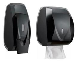 Kit Velox Saboneteira Preta + Toalheiro Preto - Premisse