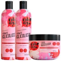 Kit Vem de Glicólico! 1 Shampoo 1 Condicionador 1 Máscara 300ml Oh My!