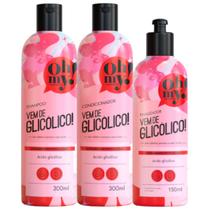 Kit Vem de Glicólico! 1 Shampoo 1 Condicionador 300ml 1 Finalizador 150ml Oh My!