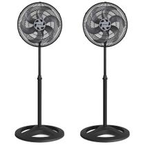 Kit Ventilador de Coluna Oscilante 6 Pás 40cm Preto Cinza Turbo 2 unidades