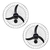 Kit Ventilador de Parede Ventisol Oscilante, 3 Pás Premium, 60cm, 127V Preto 2 unidades