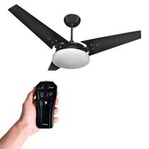 KIT Ventilador de Teto Com LED 18W 6500K Paflon Borda Infinita Pás Extra Largas em MDF Silencioso Moderno Com Controle Mira Beltempo