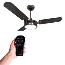 Kit Ventilador De Teto Led 3000k Brizzo Com Controle Remoto Bt600 Preto Beltempo