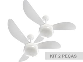 Kit Ventilador de Teto Ventisol Fenix Branco 3 Velocidades Premium - 127v - 02 Unidades