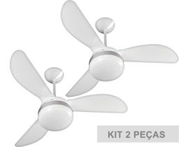 Kit Ventilador de Teto Ventisol Fênix Branco/Silver, 3 Velocidades, CV3 Premium - 127v - 02 Unidades