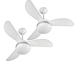 Kit Ventilador de Teto Ventisol Fênix Branco/Silver, 3 Velocidades, CV3 Premium - 127v - 02 Unidades