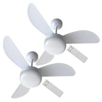 Kit Ventilador de Teto Ventisol Fênix Inverter Branco Controle Remoto 3 Pás 6 Velocidades Bivolt- 02 Unidades