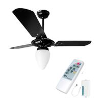 Kit ventilador teto rico motor potente ventex c/ controle remoto