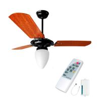 Kit ventilador teto rico motor potente ventex c/ controle remoto