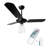 Kit ventilador teto yris preto mogno ventex com controle remoto universal