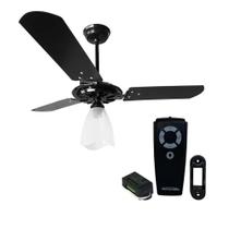 Kit ventilador teto yris preto ventex c/ controle universal Kit ventilador teto yris preto ventex c/ controle universal