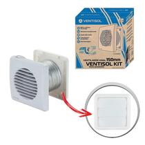 Kit Ventisol com Exaustor Residencial, Duto e Veneziana para Banheiro KEXB 150mm 5W Bivolt Kit Ventisol com Exaustor Residencial, Duto e Veneziana para Banheiro KEXB 150mm 5W Bivolt