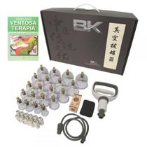 Kit Ventosa 20 Copos Bk Com Livro Ventosaterapia