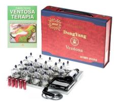 Kit Ventosa Com 19 Copos Dong Yang com Livro Ventosaterapia