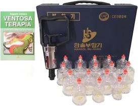 Kit Ventosa Para Acupuntura Com 17 Copos Hansol e o Livro Ventosaterapia