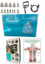 Kit Ventosas 12 Copos - VE Variestética + Mapa Ventosaterapia