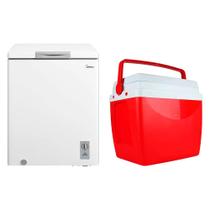 Kit Verão: Freezer Horizontal Midea 145L + Caixa Térmica Mor 26L Kit Verão: Freezer Horizontal Midea 145L + Caixa Térmica Mor 26L