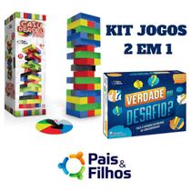 Kit Verdade ou Desafio + Caiu Perdeu Pro - Pais e Filhos jogos educativos multidisciplinares