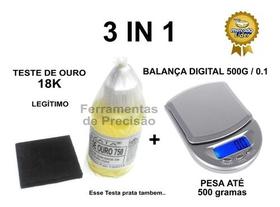 Kit Verificador Ouro - Pedra De Toque + Ácido 18k + Pocket 500g