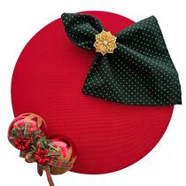 Kit Vermelho Natal 8 Lugares Capa Souspla Base Guardanapo PG Kit Vermelho Natal 8 Lugares Capa Souspla Base Guardanapo PG