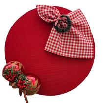 Kit Vermelho Natal 8 Lugares Capa Sousplat Guardanapo PG