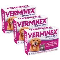 KIT Vermifugo Cães Gato Verminex 4 Comp Vetbras 3 caixas