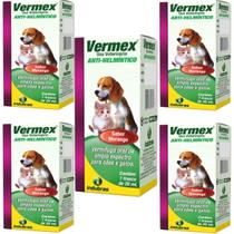 Kit Vermifugo Filhote Cães e Gatos Vermex Morango 5 un Kit Vermifugo Filhote Cães e Gatos Vermex Morango 5 un