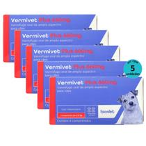 Kit Vermífugo Vermivet Plus Biovet 660mg c/ 4 Comprimidos C/ 5 unidades