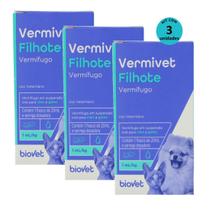 Kit Vermivet Filhotes Biovet 20ml COM 3 unidades