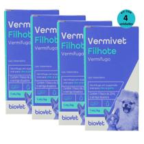 Kit Vermivet Filhotes Biovet 20ml Com 4 unidades