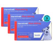Kit Vermivet Plus Biovet 660mg com 4 Comprimidos Com 3 unidades
