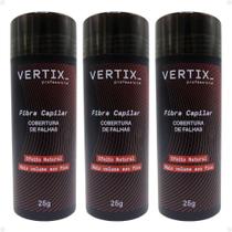 Kit Vertix: 3 Fibras Capilar Castanho Médio Cód.2813 25G