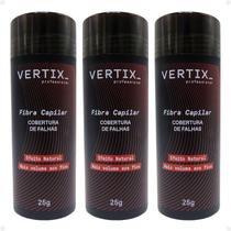 Kit Vertix: 3 Fibras Capilar Castanho Médio Cód.2813 25g Kit Vertix: 3 Fibras Capilar Castanho Médio Cód.2813 25g