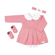 Kit Vestidinho Rosa - 3 Peças