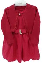 Kit Vestido Bordado + Bolero Malha Luxo Menina Paraiso 13307 Kit Vestido Bordado + Bolero Malha Luxo Menina Paraiso 13307