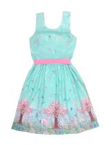 Kit Vestido + Camisa Adulta Jardim encantado Verde