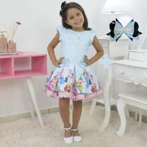 Kit Vestido da Alice no País das Maravilhas + laço para cabelo