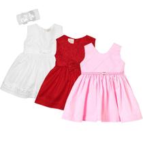 Kit Vestido de Bebê Charmosa 4 Peças