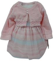 Kit Vestido Estampado + Bolero Bebê Menina Paraiso Rf 14682